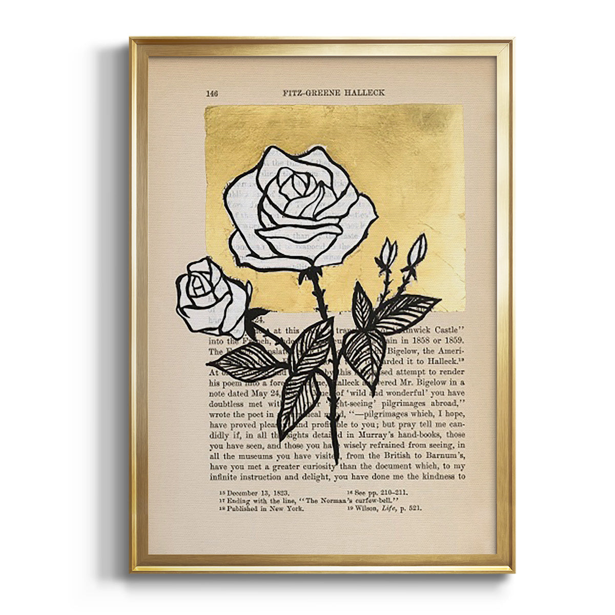 Sepia Botanical Journal I - Modern Framed Canvas Print