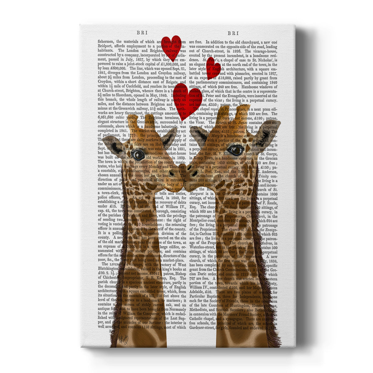 Giraffe Love - Canvas Art Print
