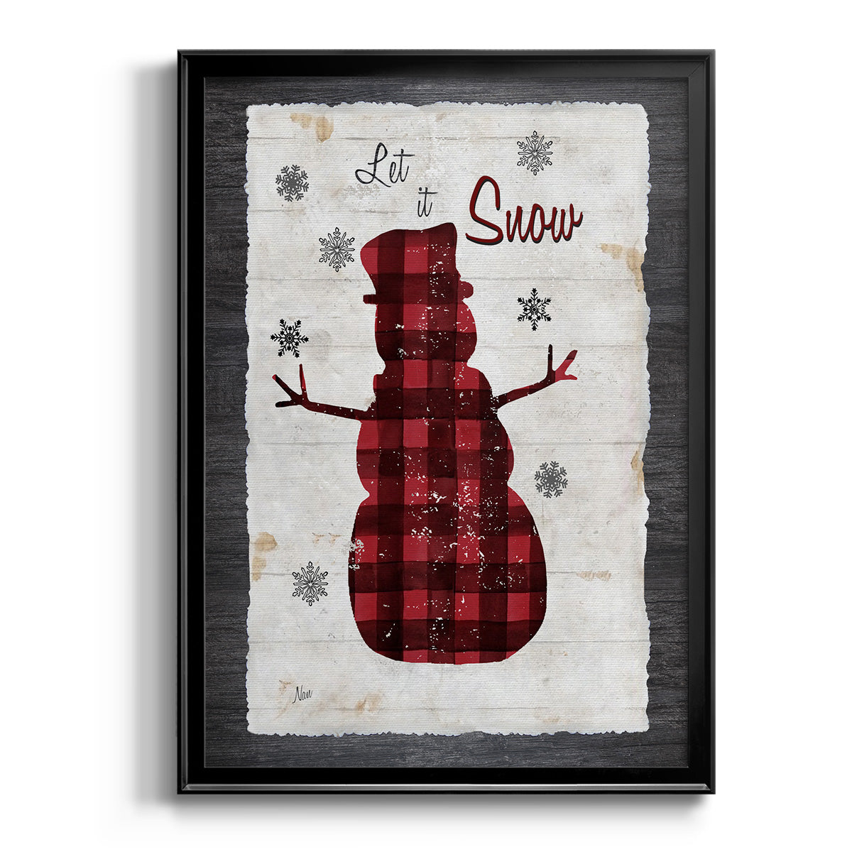 Checkered Snowman I Premium Framed Print - Ready to Hang