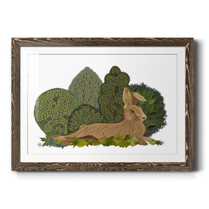 Hare Reclining in Leaves-Premium Framed Print - Ready to Hang