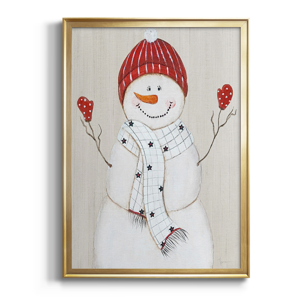 Festive Snowman III Premium Framed Print - Ready to Hang