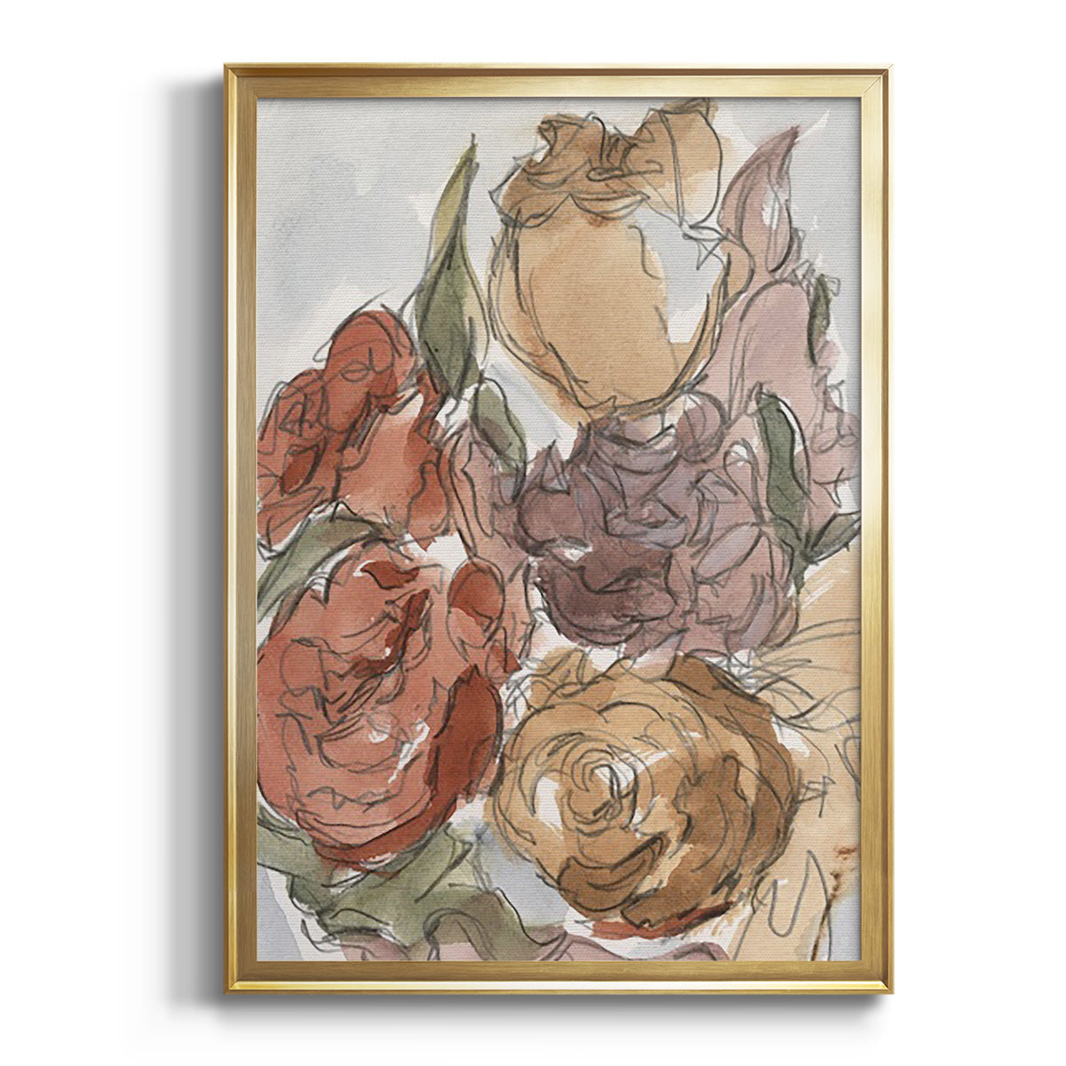 Sepia Botanical Journal I - Modern Framed Canvas Print