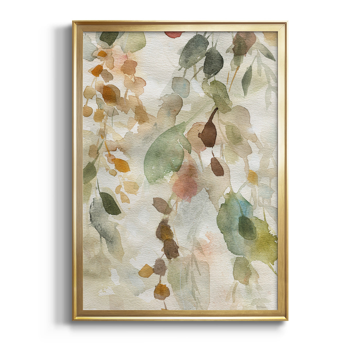 Sepia Botanical Journal I - Modern Framed Canvas Print