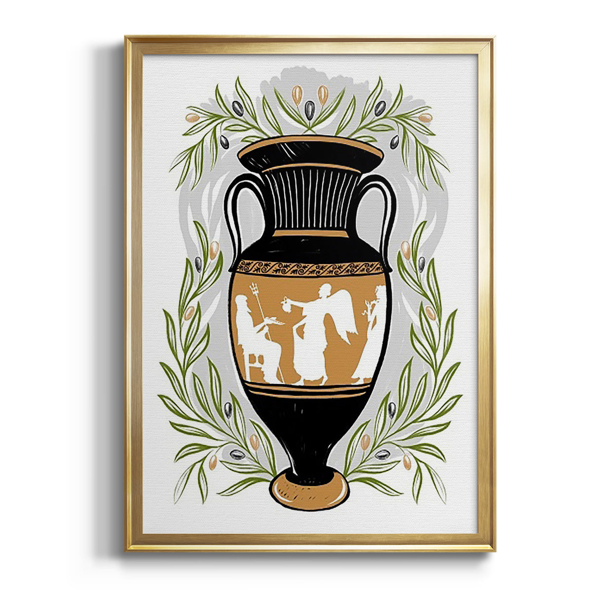 Sepia Botanical Journal I - Modern Framed Canvas Print