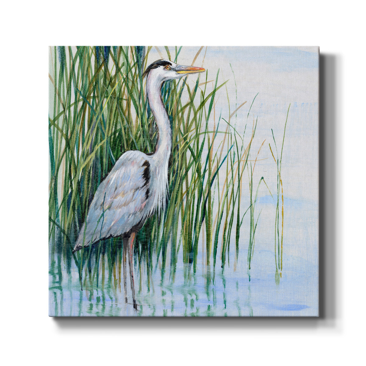 Heron in the Marsh I-Premium Gallery Wrapped Canvas - Ready to Hang