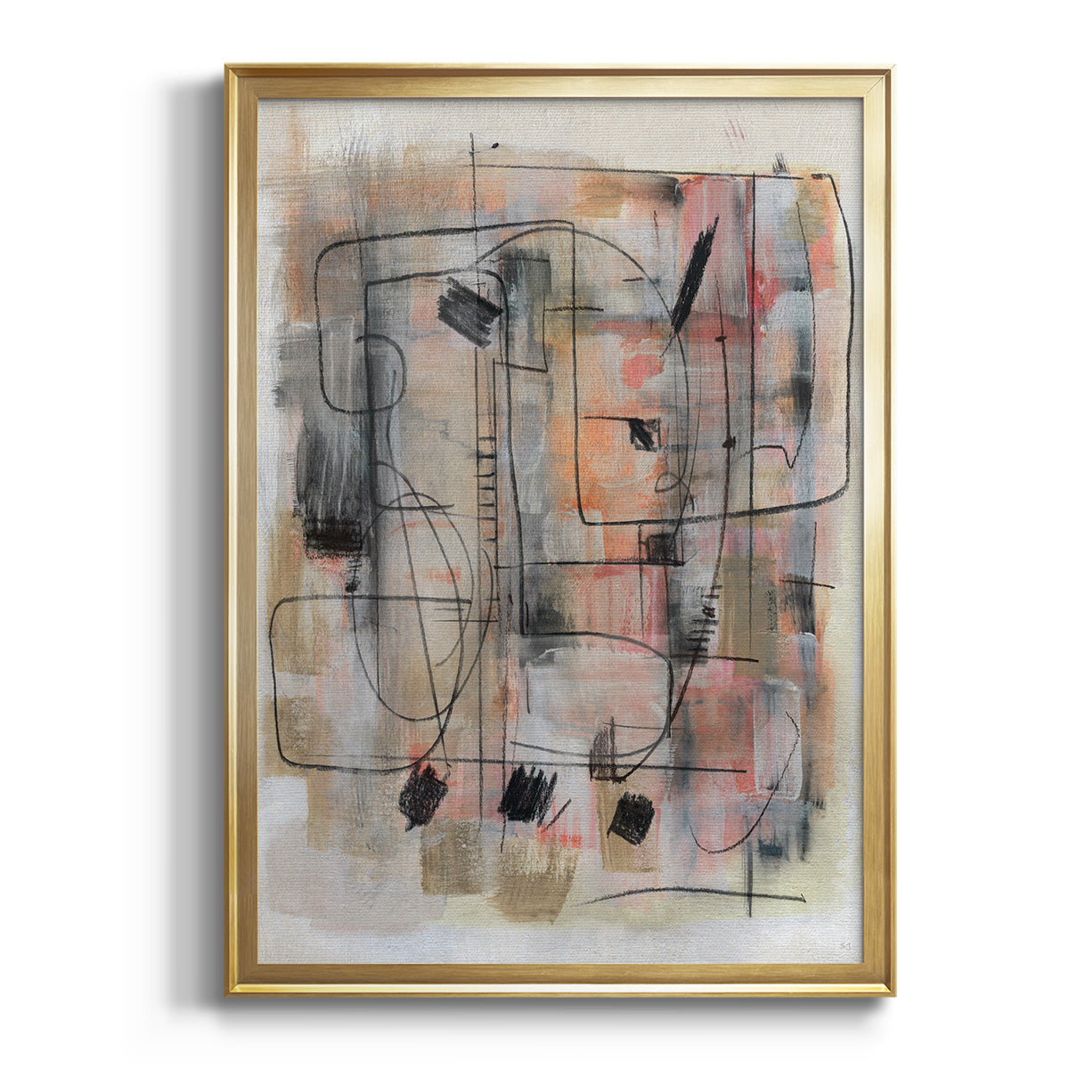 Soft Half Shell I - Modern Framed Canvas Print