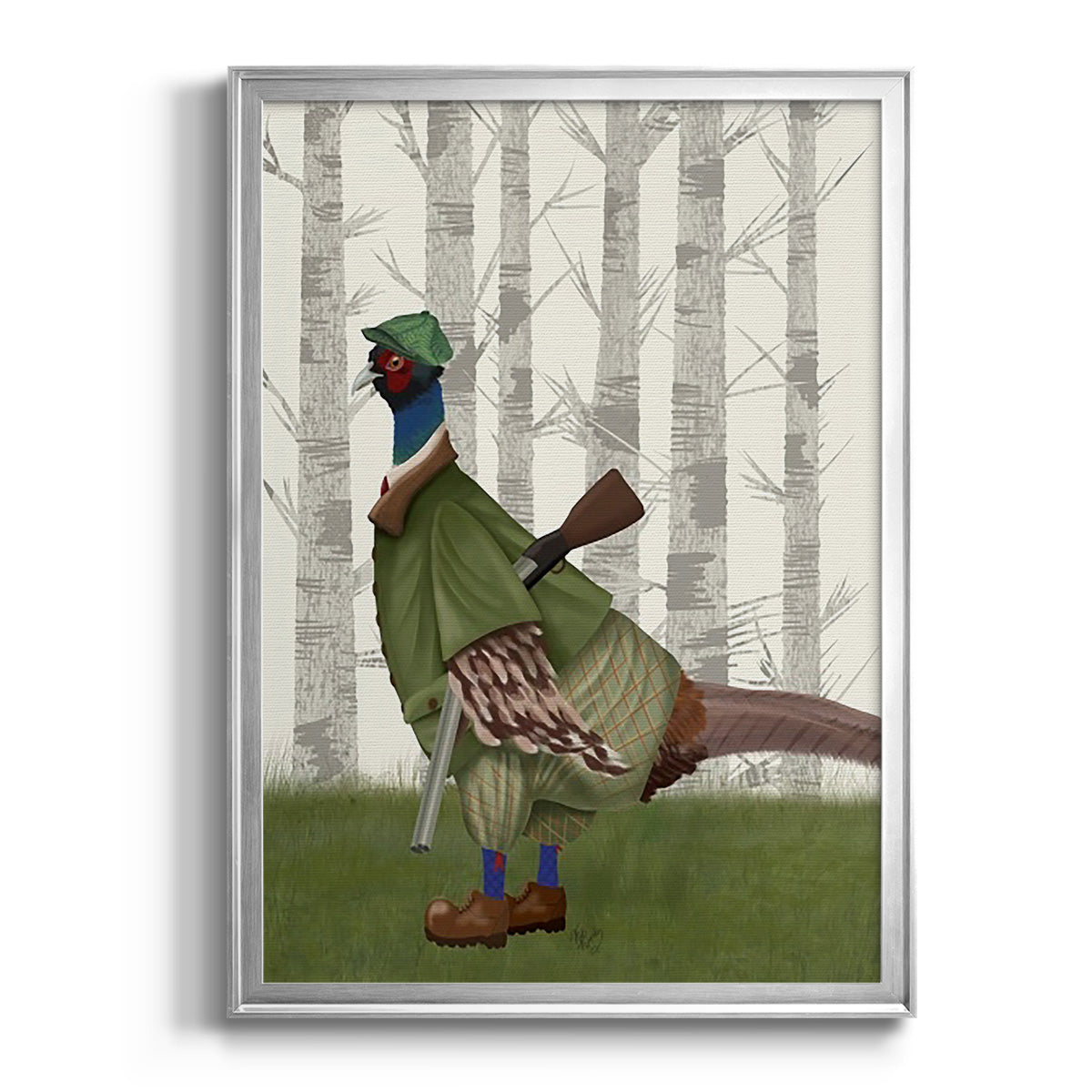 Pheasant Shooting Party 1 Premium Framed Print - Ready to Hang