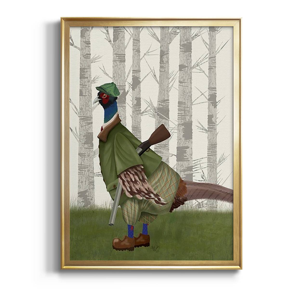 Pheasant Shooting Party 1 Premium Framed Print - Ready to Hang