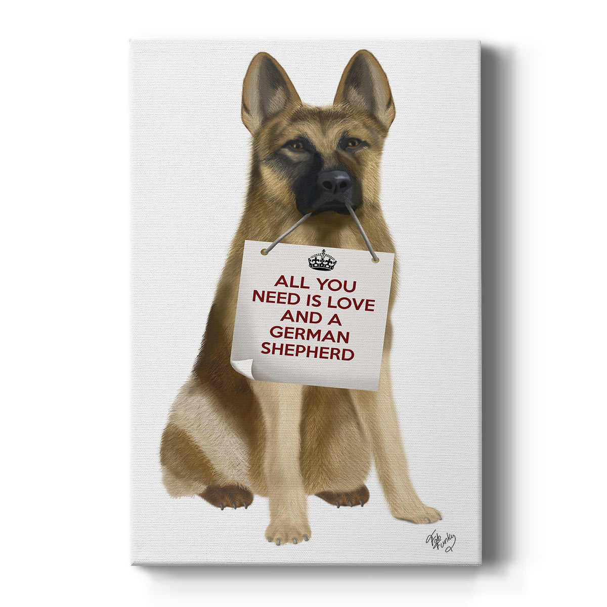 Love and German Shepherd Premium Gallery Wrapped Canvas - Ready to Hang