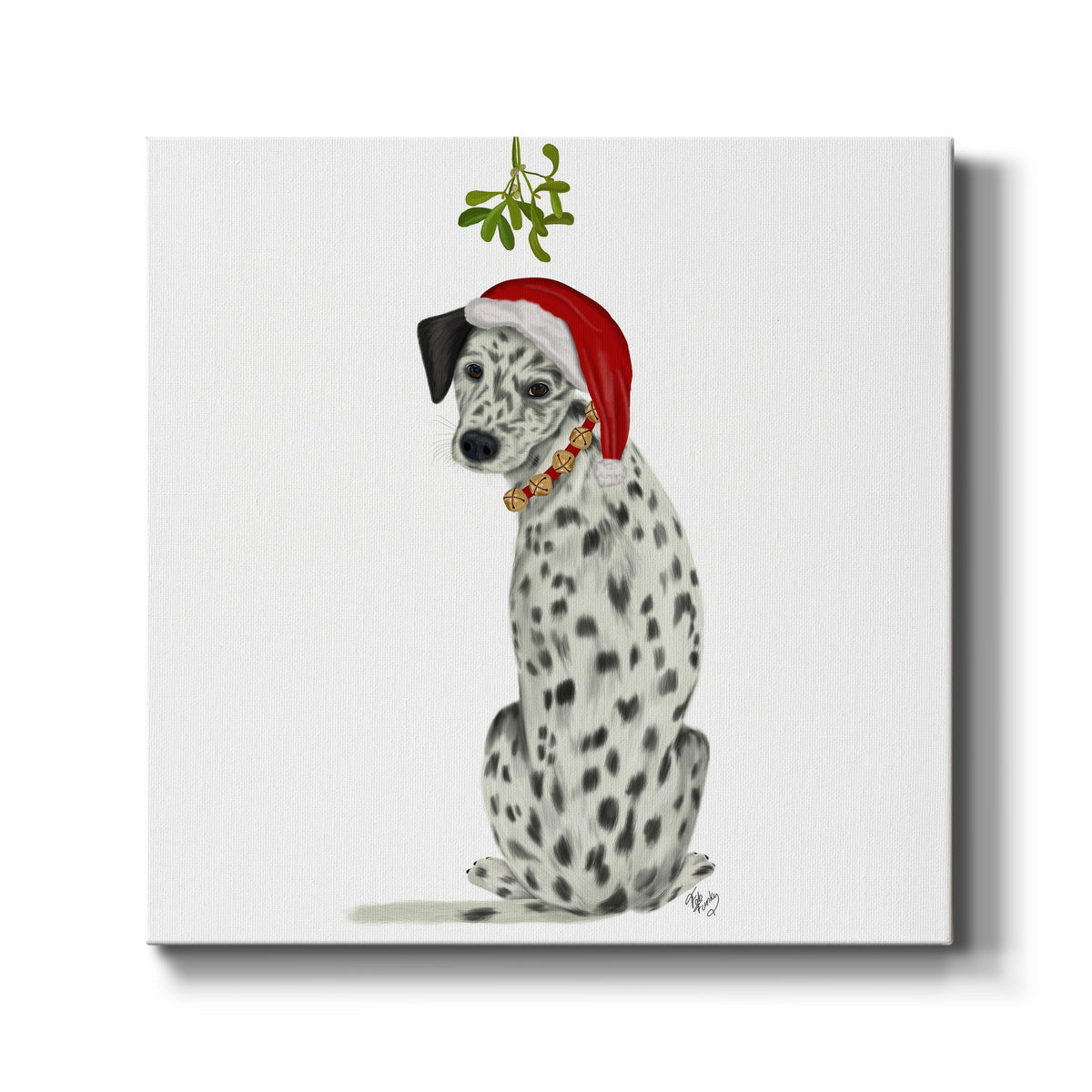 Christmas Des - Dalmatian Mistletoe - Canvas Art Print