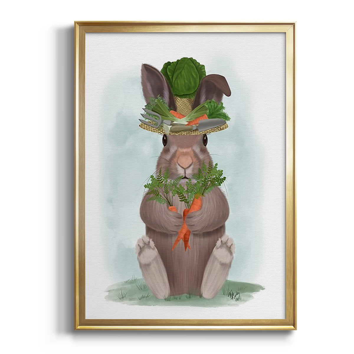Rabbit Carrot Hat Premium Framed Print - Ready to Hang