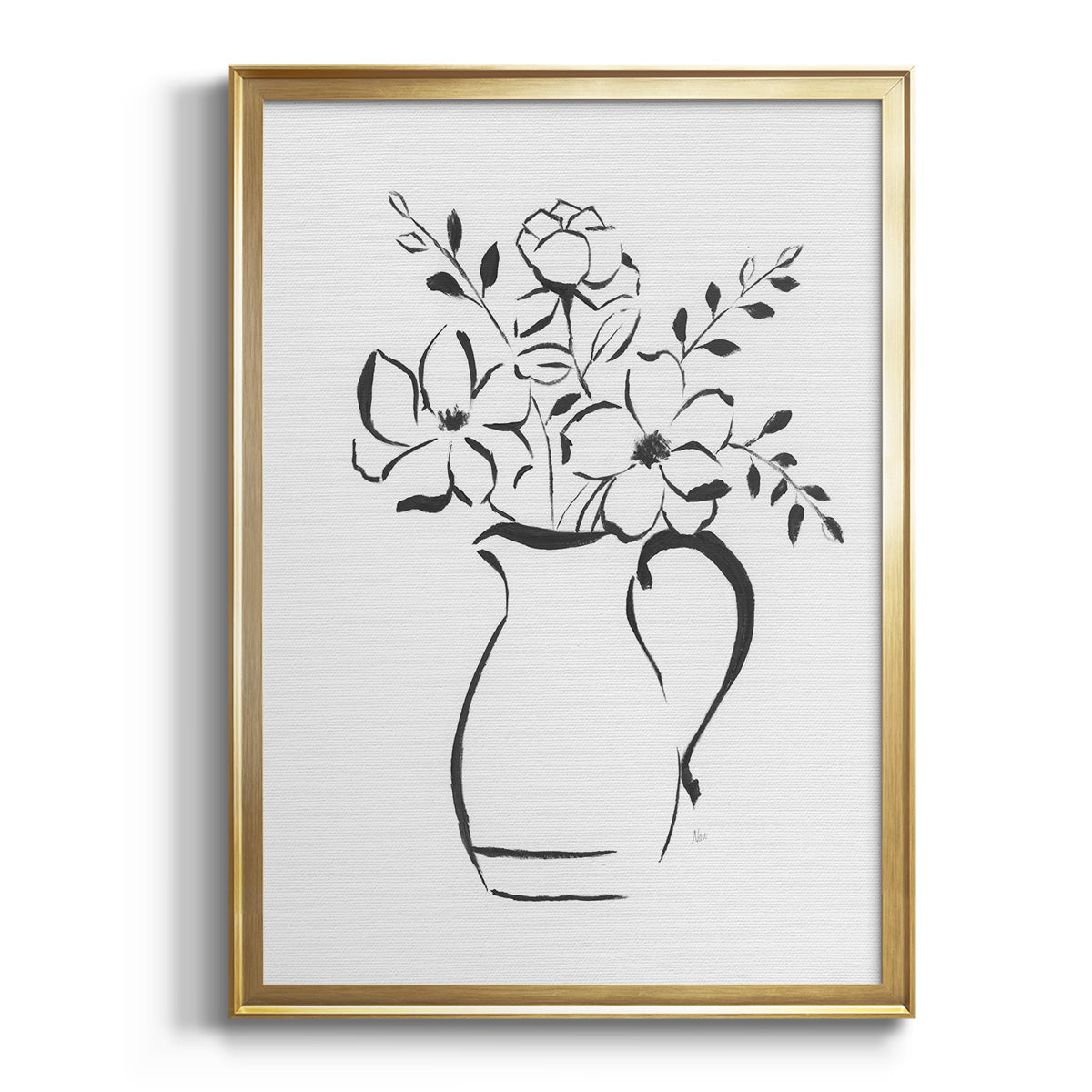 Sepia Botanical Journal I - Modern Framed Canvas Print