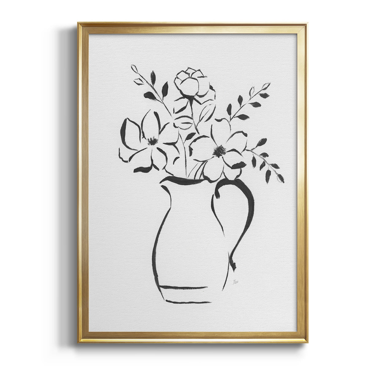 Sketchy Bouquet II Premium Framed Print - Ready to Hang