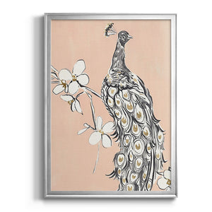 Peacock in Gold I Premium Framed Print - Ready to Hang