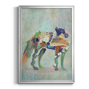 Fantastic Florals Fox, Standing Premium Framed Print - Ready to Hang