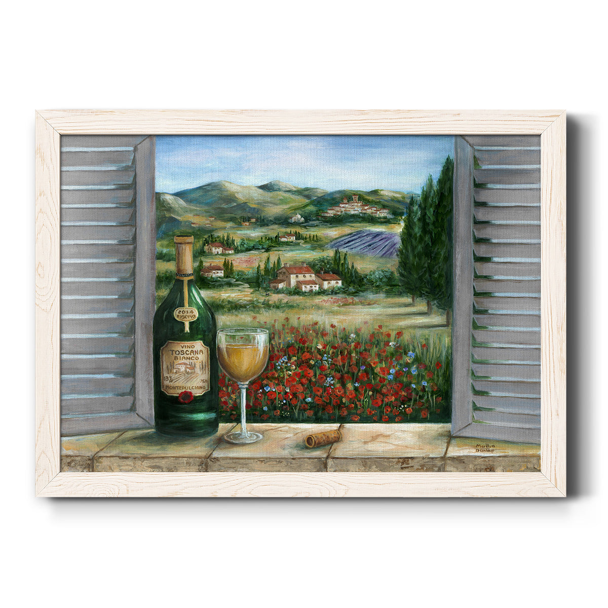 Tuscan White and Poppies-Premium Framed Canvas - Ready to Hang