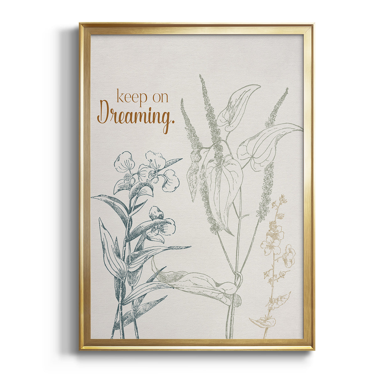 Sepia Botanical Journal I - Modern Framed Canvas Print
