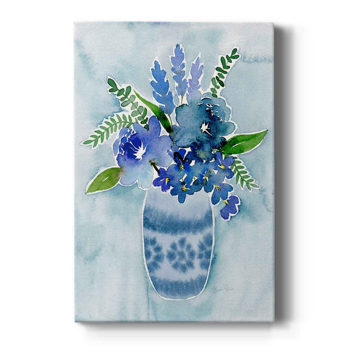 Blue Bouquet II Premium Gallery Wrapped Canvas - Ready to Hang