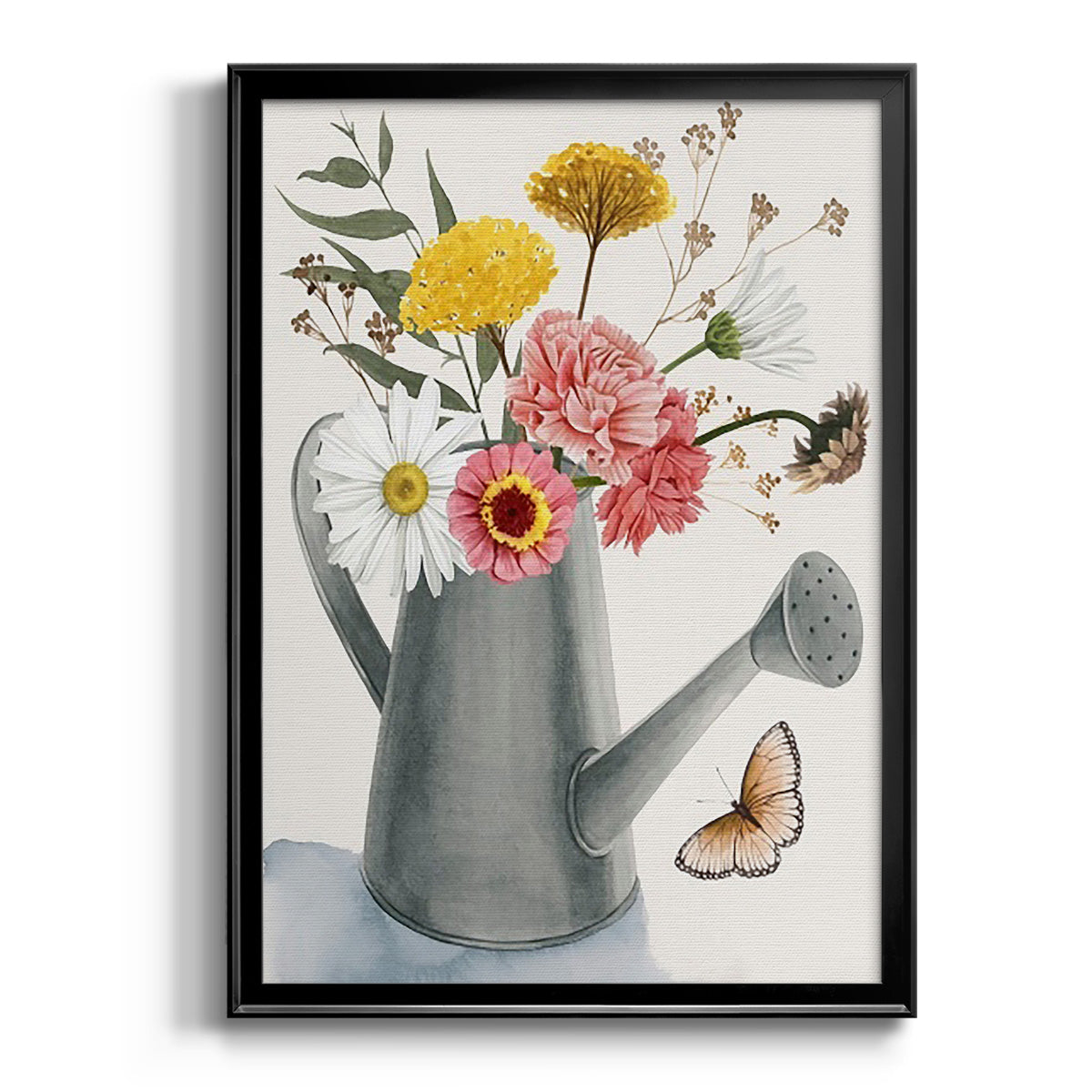 Watering Can Bouquet II Premium Framed Print - Ready to Hang