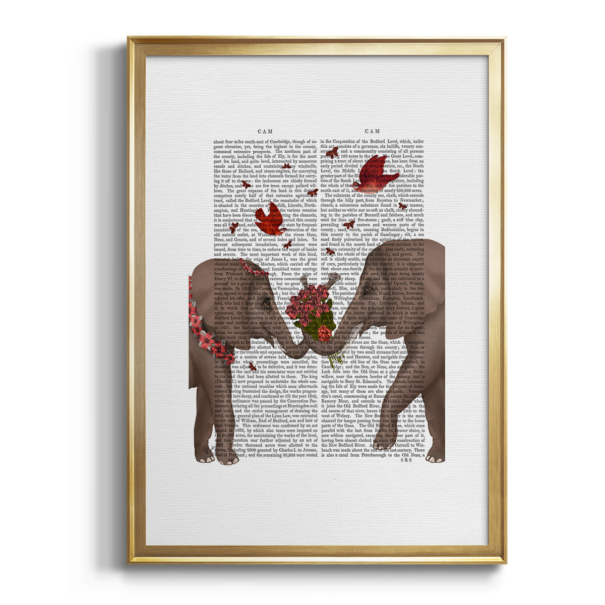 Elephant Bouquet, Portrait Premium Framed Print - Ready to Hang