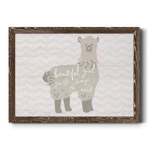 Floral Llama-Premium Framed Canvas - Ready to Hang