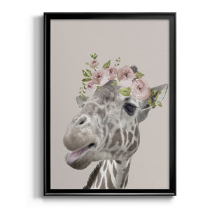 Peek A Boo Giraffe I Premium Framed Print - Ready to Hang