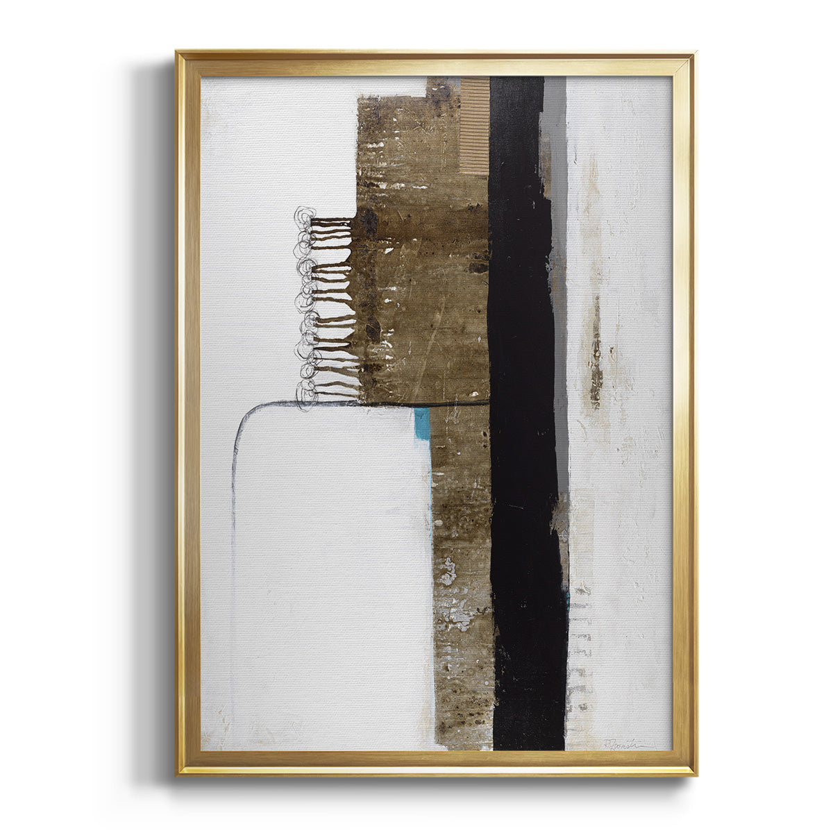 Sepia Botanical Journal I - Modern Framed Canvas Print