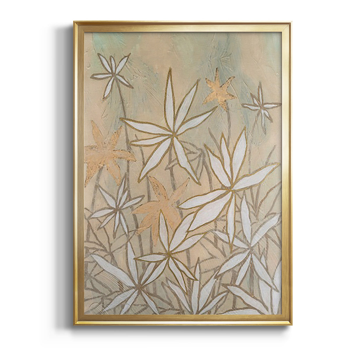 Sepia Botanical Journal I - Modern Framed Canvas Print