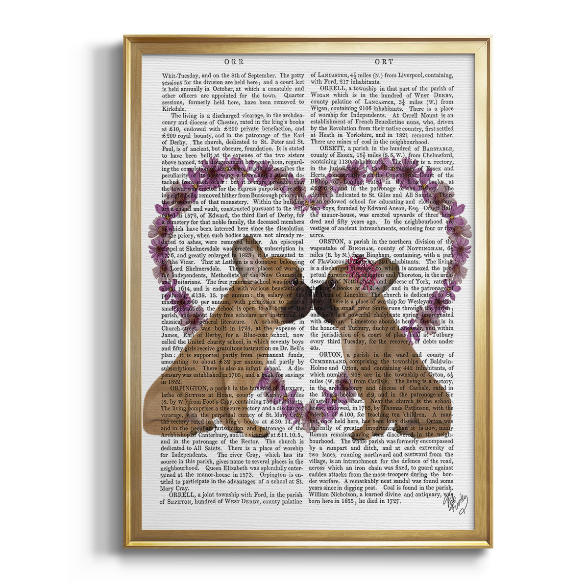 Sepia Botanical Journal I - Modern Framed Canvas Print