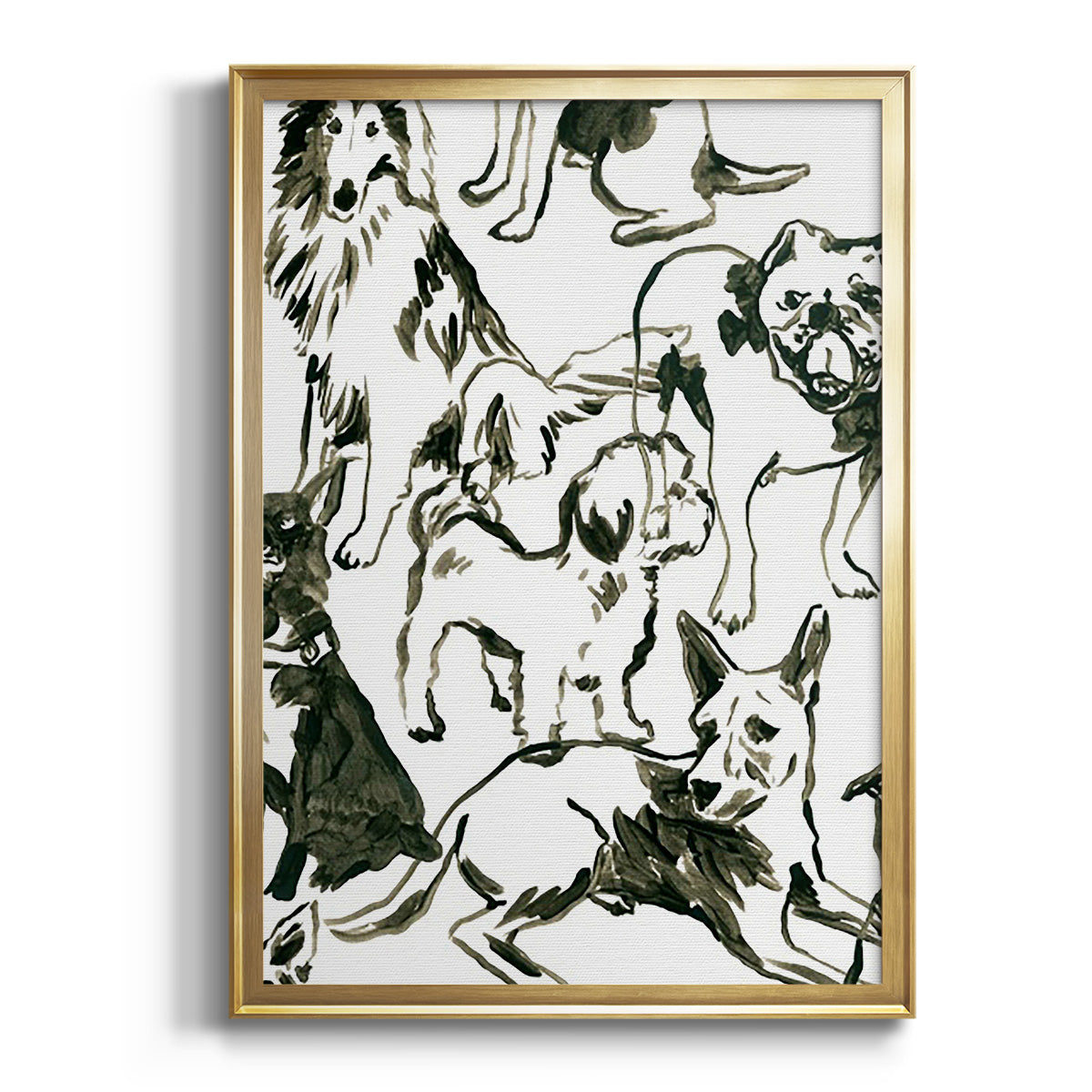 Canine Collage I Premium Framed Print - Ready to Hang