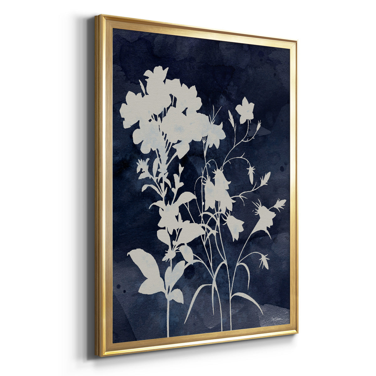 Indigo Botanical II Revisited Premium Framed Print - Ready to Hang