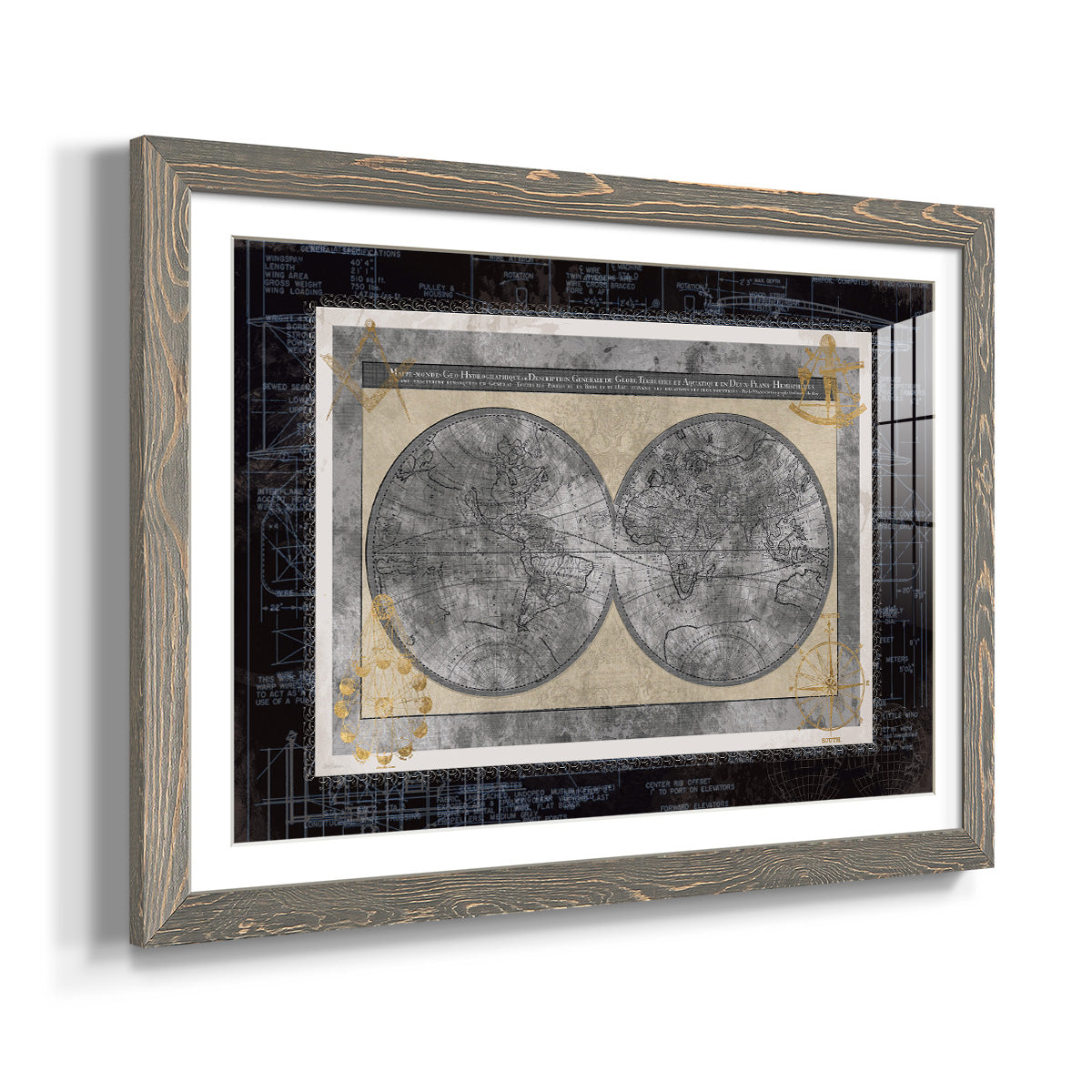 Night World Blueprint-Premium Framed Print - Ready to Hang