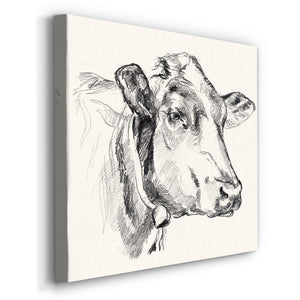 Holstein Portrait Sketch I-Premium Gallery Wrapped Canvas - Ready to Hang