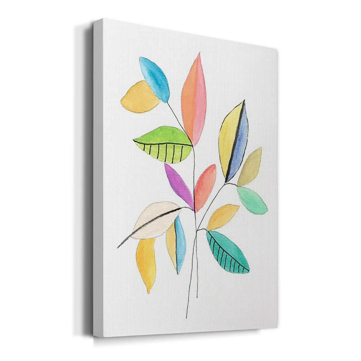 Color Pop Leaves I Premium Gallery Wrapped Canvas - Ready to Hang