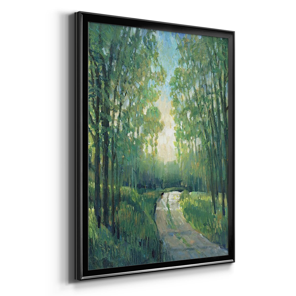 Golden Light Pathways II Premium Framed Print - Ready to Hang