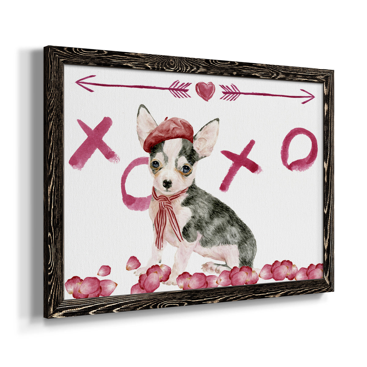 Puppy Valentine Collection A-Premium Framed Canvas - Ready to Hang