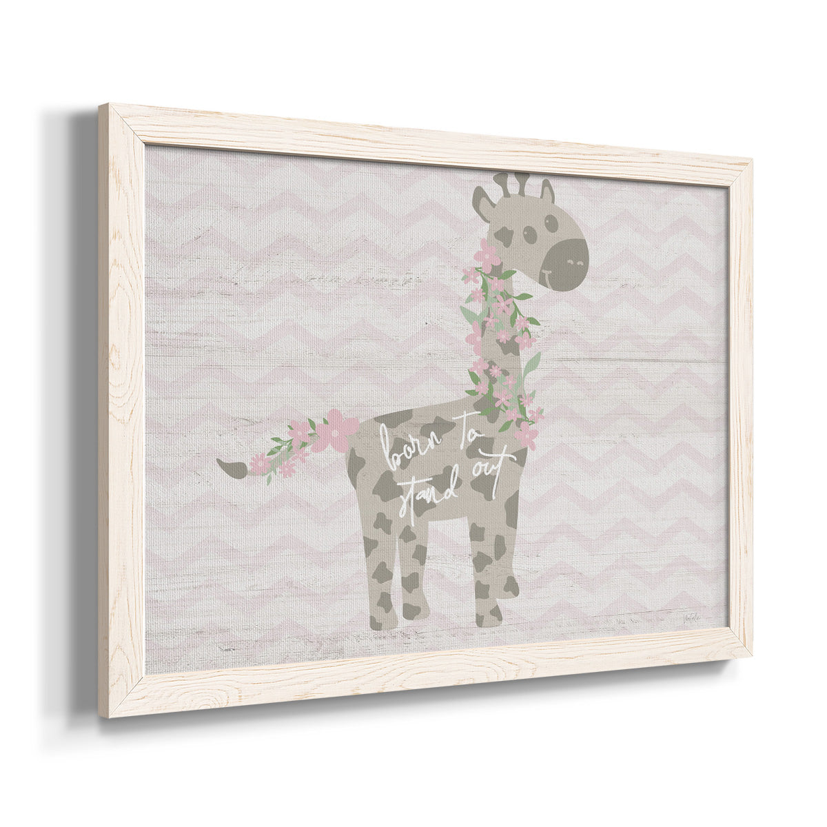 Floral Giraffe-Premium Framed Canvas - Ready to Hang