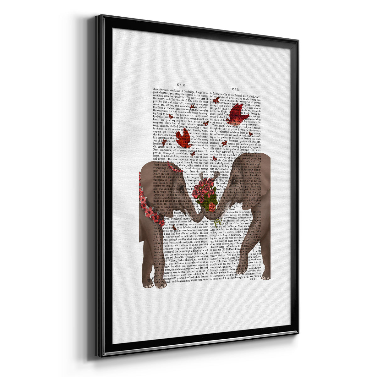 Elephant Bouquet, Portrait Premium Framed Print - Ready to Hang