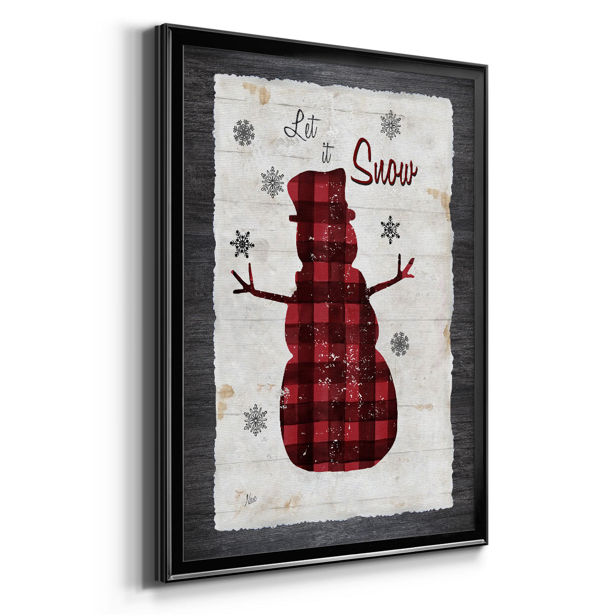 Checkered Snowman I Premium Framed Print - Ready to Hang