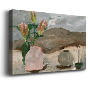 Vase of Pink Flowers V Premium Gallery Wrapped Canvas - Ready to Hang