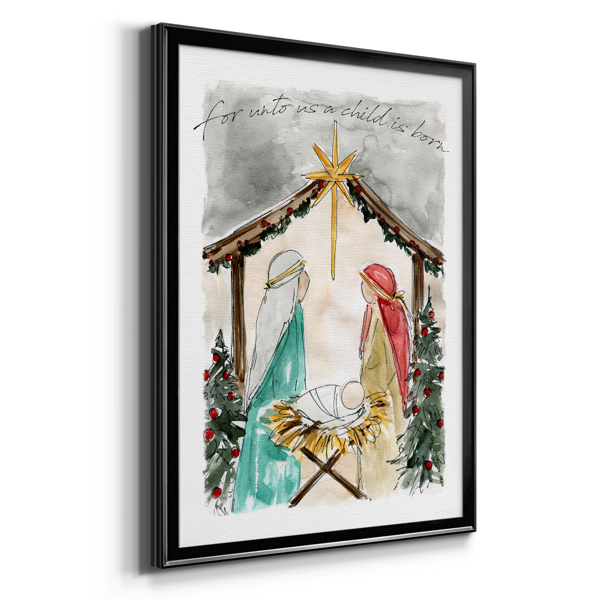 Unto Us A Child is Born Premium Framed Print - Ready to Hang