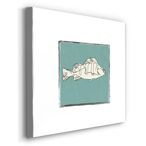 Block Print Fish III-Premium Gallery Wrapped Canvas - Ready to Hang