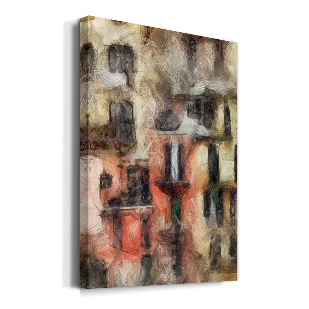 Stacked Houses I Premium Gallery Wrapped Canvas - Ready to Hang