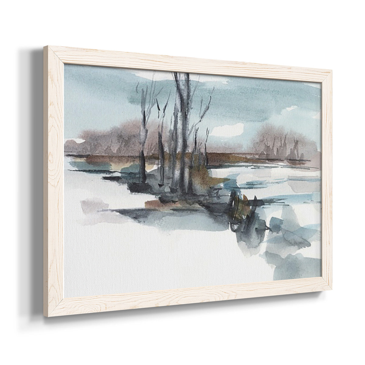 Winter Stream Watercolor II-Premium Framed Canvas - Ready to Hang