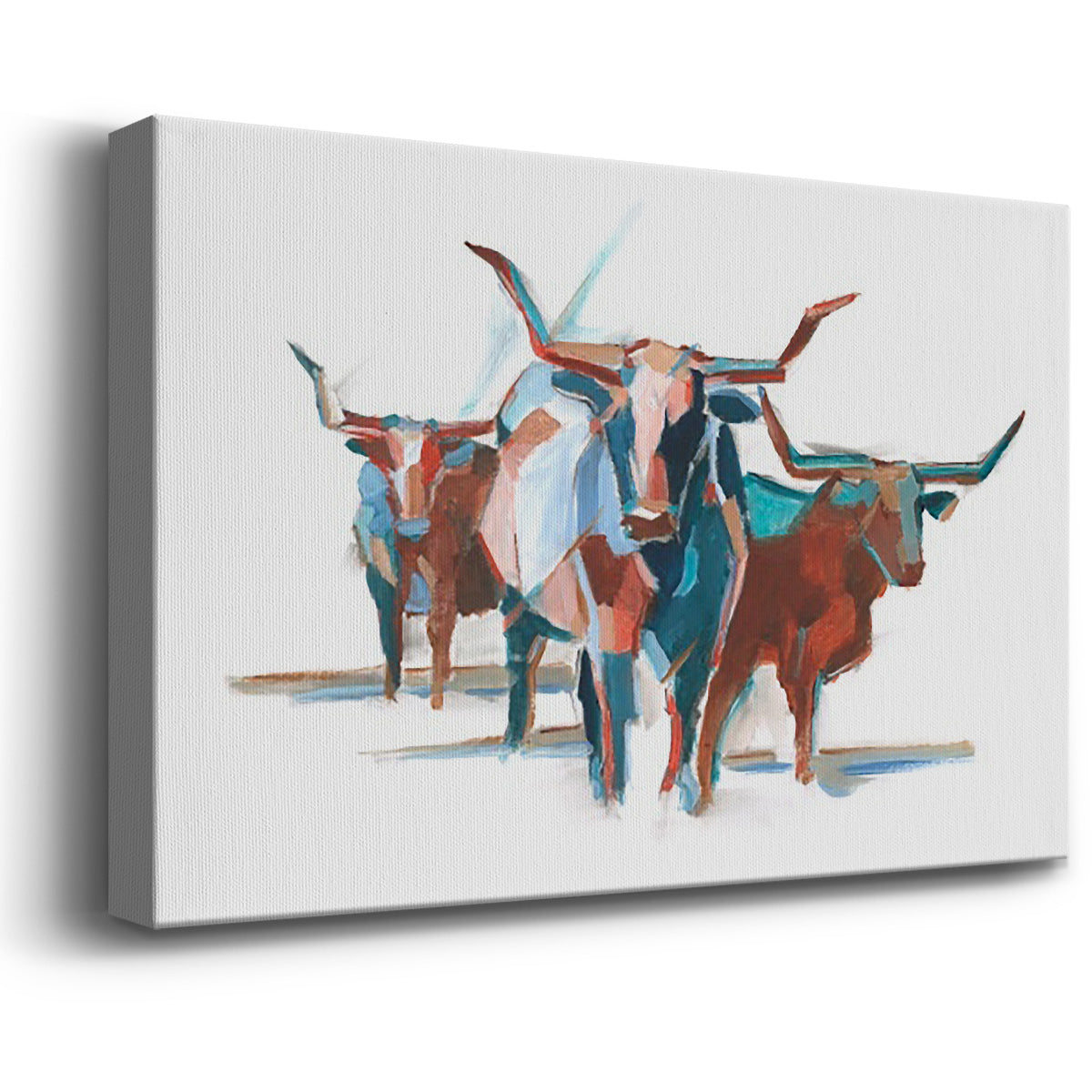 Modern Longhorns I Premium Gallery Wrapped Canvas - Ready to Hang