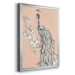 Peacock in Gold II Premium Framed Print - Ready to Hang