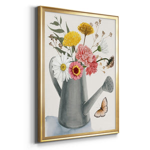 Watering Can Bouquet II Premium Framed Print - Ready to Hang