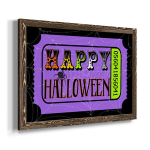 Happy Halloween Ticket-Premium Framed Canvas - Ready to Hang