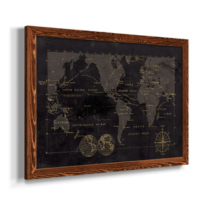 Black Gold Map-Premium Framed Canvas - Ready to Hang