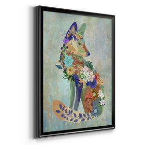 Fantastic Florals Fox, Sitting Premium Framed Print - Ready to Hang